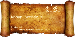 Knapp Bernát névjegykártya